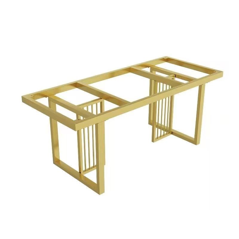 铁艺桌腿支架书桌岩板桌脚金属餐桌底座P长方形茶桌架子黑色