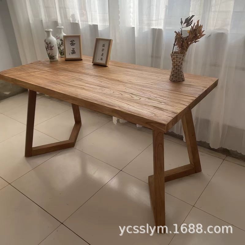 做旧老榆木书桌架长方形办公桌风化餐桌M实木茶台茶桌客厅家具