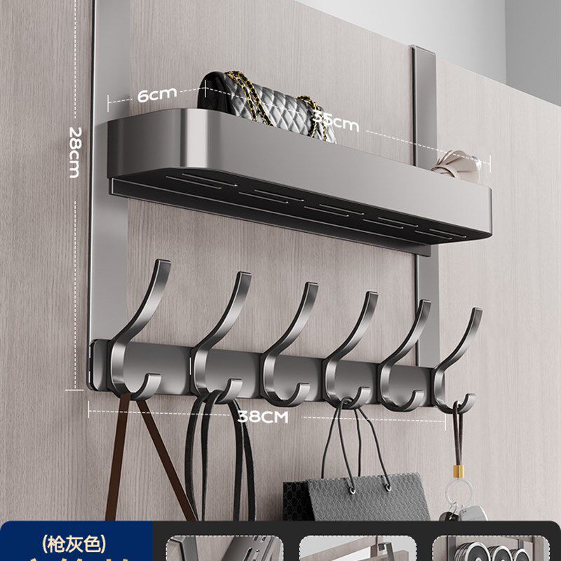 门后挂钩免打孔挂衣架门上壁挂置C物架卧室浴室强力收纳入户门神