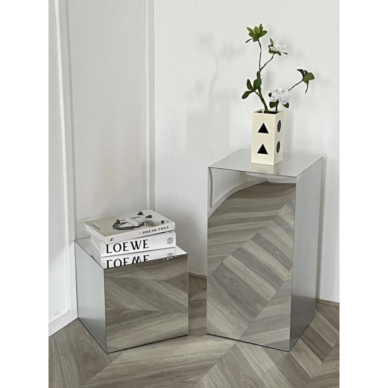 亚克力镜面方块茶几台边几简约轻奢床头柜中岛台展示台摄影拍摄道