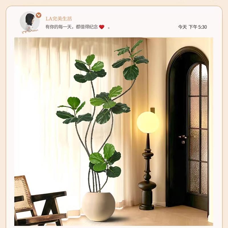 仿真植物琴叶榕落地盆栽室内大型仿生绿植摆件客厅轻奢装饰花假树