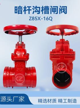 Z85X-16Q沟槽软密封暗杆法兰闸阀Z81X明杆沟槽卡箍闸阀DN65200