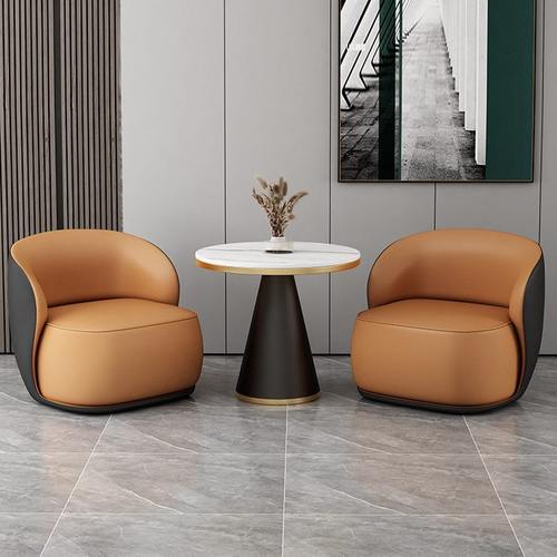 轻奢小型商用简约洽谈桌椅接待洽谈桌椅组合白色休息区北欧办公室