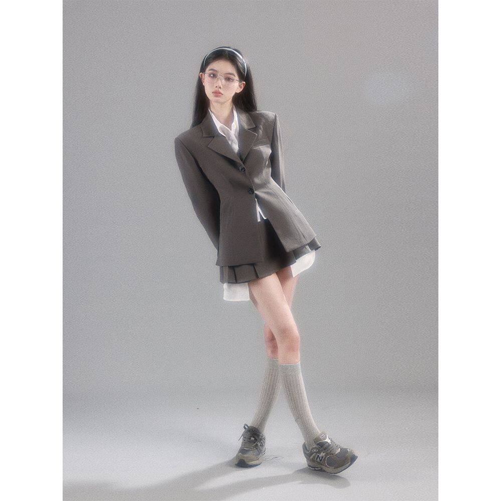 西装套装女春季新款设计感小众中时尚套装