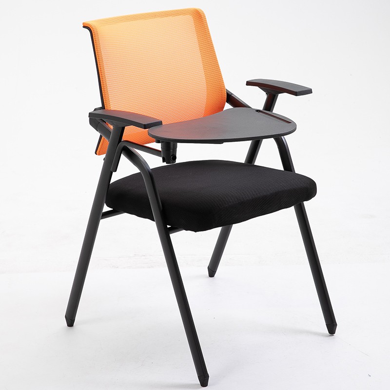 折叠培训椅带写字板椅子办公室职员开H会议椅带桌板学生课桌椅一