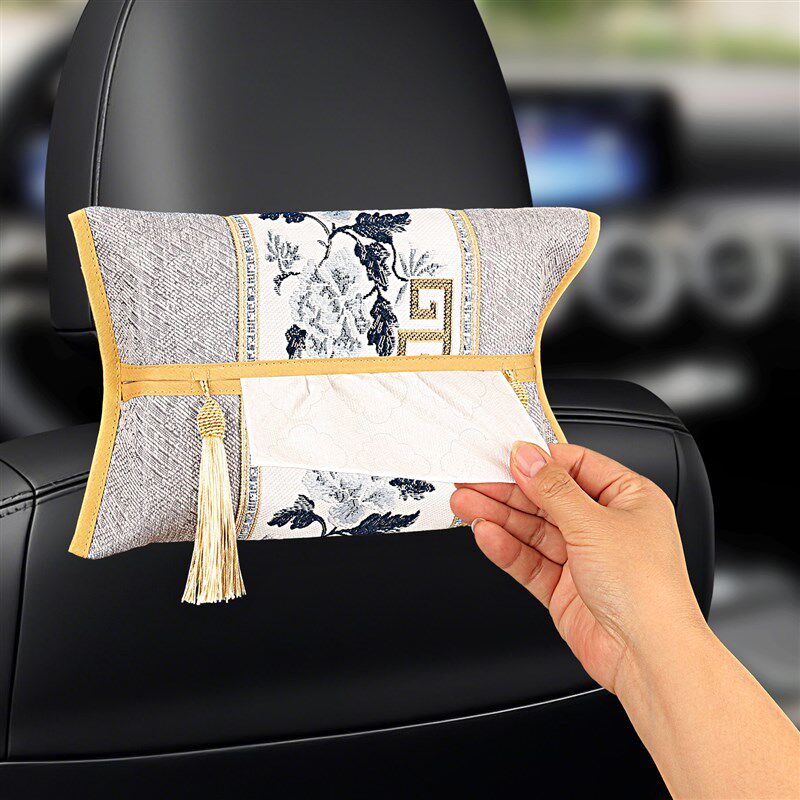 车上挂式纸抽盒汽车车内收纳纸巾袋C车载中控台抽纸盒车用纸巾盒