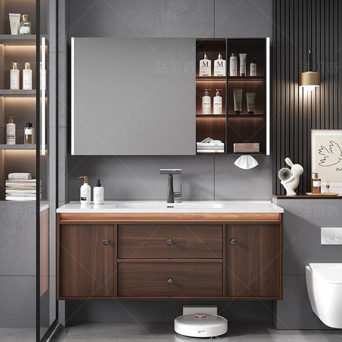 新款宋氏美学中古风陶p瓷一体盆浴室柜卫生间洗手盆组合洗脸洗漱