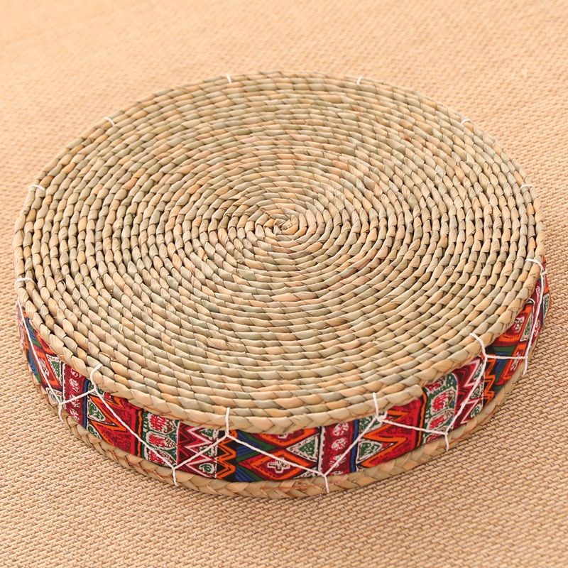 阳台蒲团坐垫草编藤编草垫子飘窗日式榻榻米地板T家用客厅地上卧