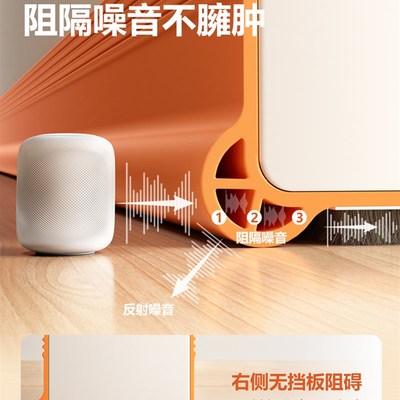 门缝密封条隔音超静音门底部挡板防风门J隔音条卧室门缝隙填充神