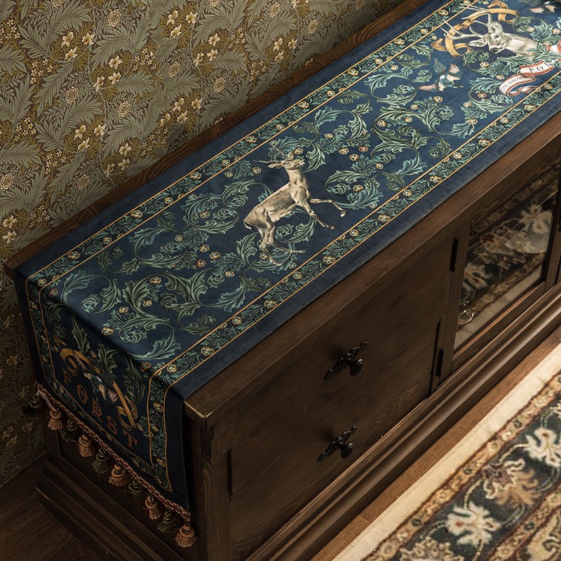 范居态度麋鹿欧式轻奢电视柜布茶几桌布梳妆台床头柜X斗柜盖布桌