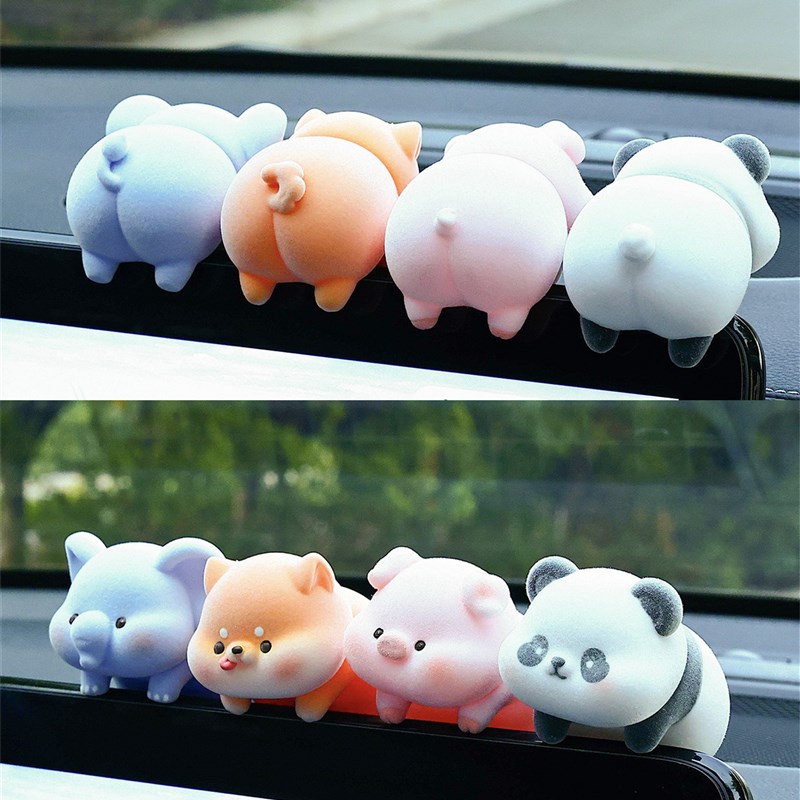 稀奇古怪车载摆件中控q台趴趴小公仔显示屏幕装饰玩偶汽车内饰用