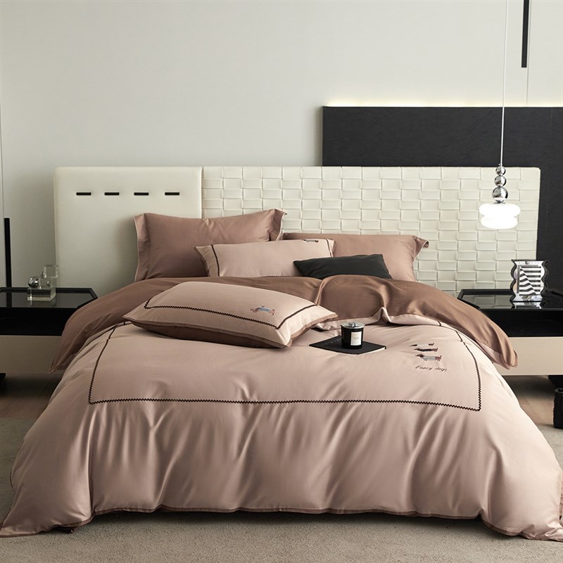 萌趣100支长绒棉四件套卡通腊肠狗被套贴布刺绣全U棉童趣卡通床品