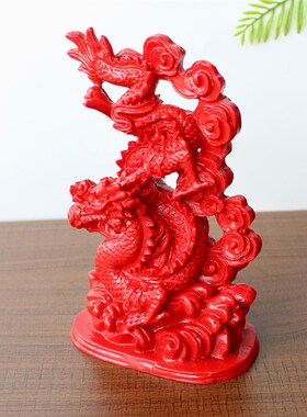朱砂原矿开运吉祥物飞龙在天生肖龙属相小摆件家居书房招财工艺品