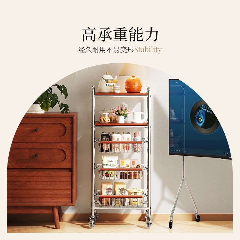中古小推车客厅沙发边移动边几茶几高级床头柜置物架零食收纳架子
