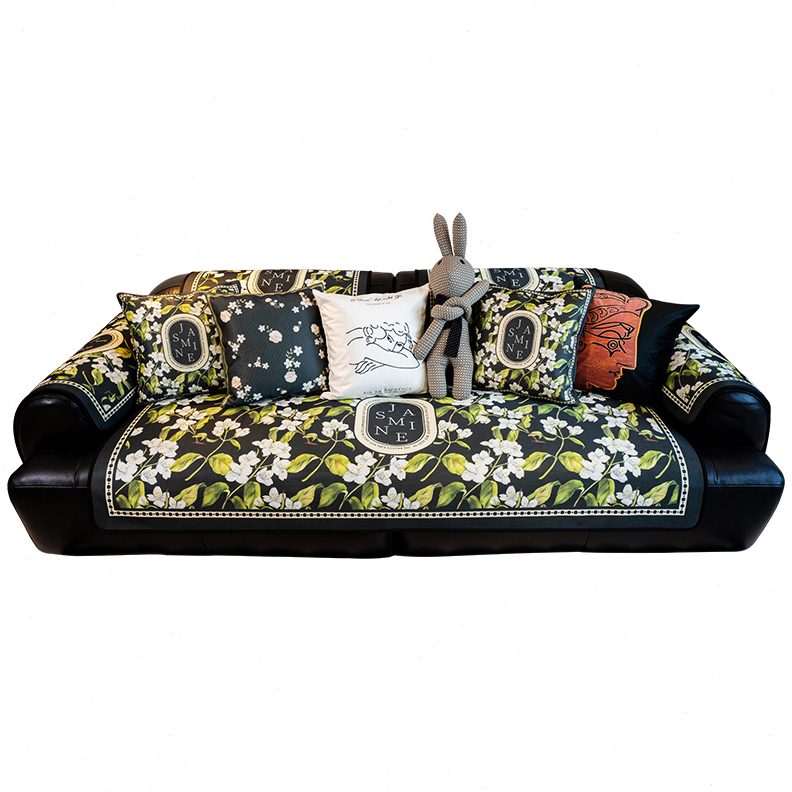 花卉感耐脏沙发垫四季冰丝定制法式复古风盖罩田园巾凉沙发坐垫套