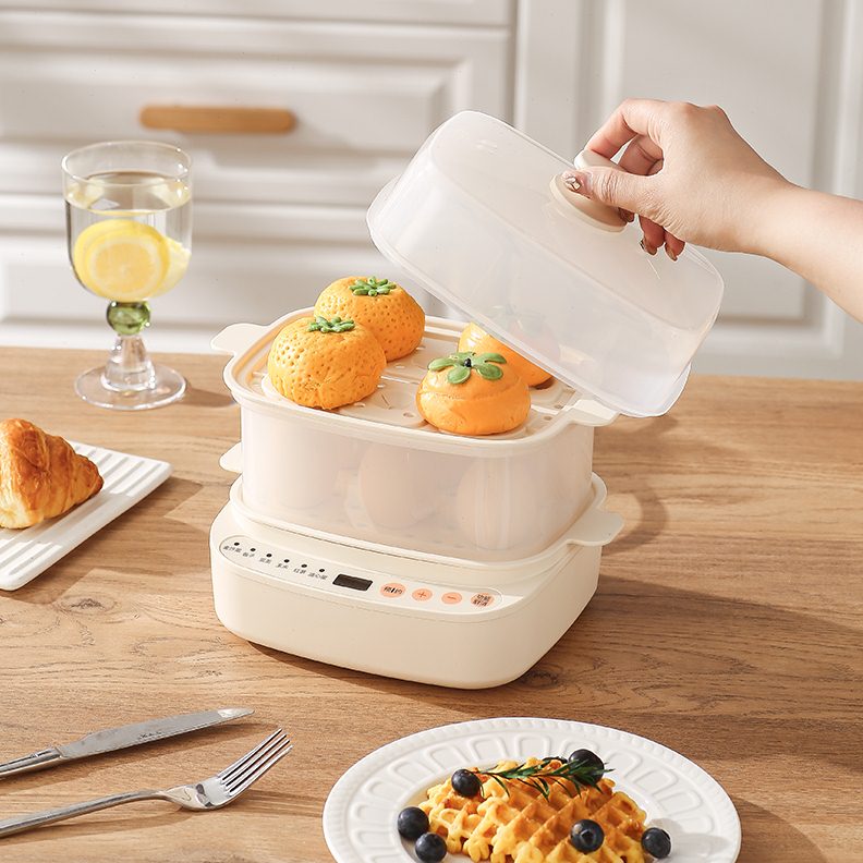 蒸煮双层电蒸锅蒸煮多功能炖小型家用宿舍一体全自动器单蛋早餐机