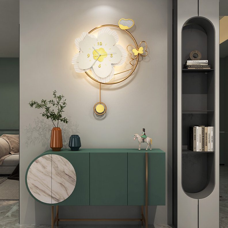 时钟壁挂挂墙表2022灯简约现代家用创意轻奢新款钟表挂钟时尚客厅