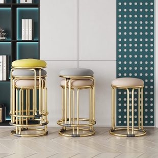 可圆凳圆凳子家用现代简约椅子高放叠餐桌用小备板凳塑料轻奢餐椅