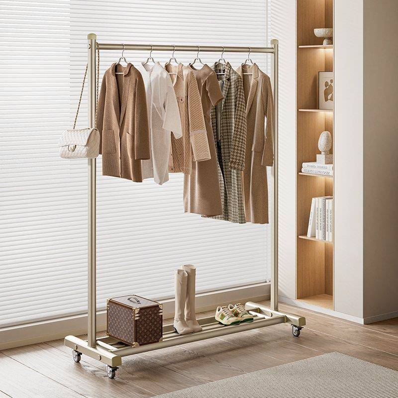 衣架落地卧室阳台单杆晾衣架可移动衣帽架室内家用房间衣服挂衣架