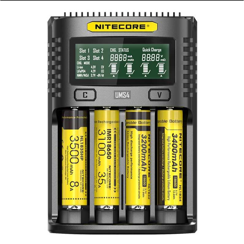 NITECORE奈特科尔UMS4多功能四槽快充自带修复激活usb充电器