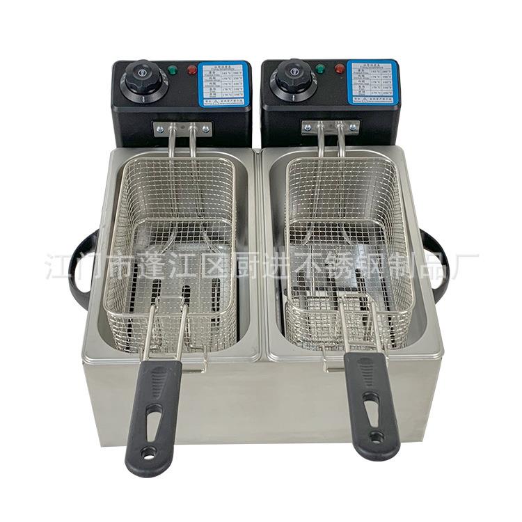 源头厂家4+4升双缸电炸炉油炸锅电炸锅小吃设备厂家可做110V
