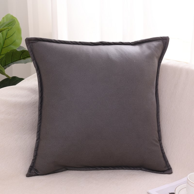 北欧科技布抱枕民宿客厅沙发轻奢靠枕靠垫办公纯色腰W枕车载可定