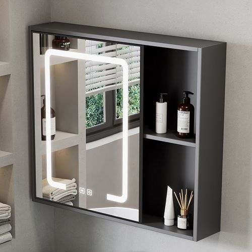 太空铝浴室镜智能镜柜灯光镜柜A挂墙式收纳柜除雾收纳化妆镜化妆