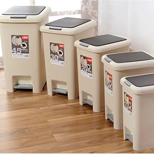 弹盖脚踏垃圾桶有盖卫生桶简约欧P式 出口优品 超大号30L45 包邮