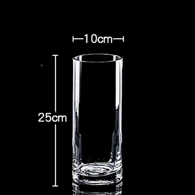 简约透明直筒玻璃花瓶富贵竹鲜花水养花器K圆柱形水培创意装饰摆