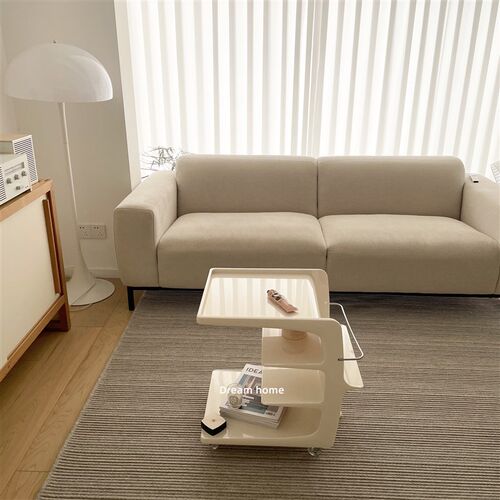 Dream home中古风极光推车ins简约奶油移动置物架床头柜沙发边几