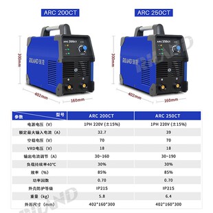 瑞凌电焊机ARC-200CT/250CT家用可携式型逆变直流手提式电焊机220