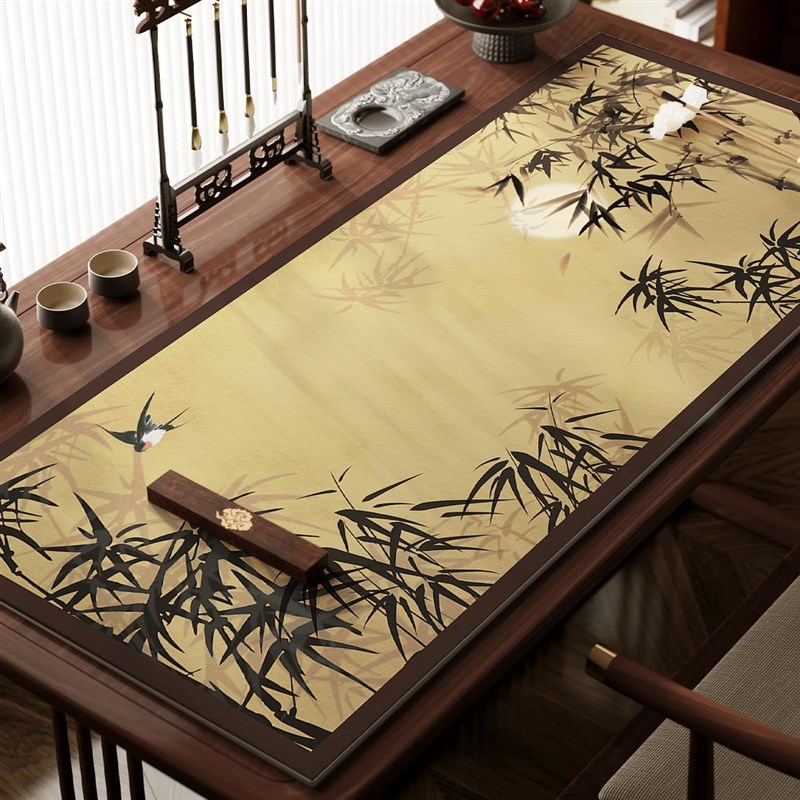 新中式禅意毛毡垫中古风r书法专用桌垫毛笔字写字国风垫子书房桌