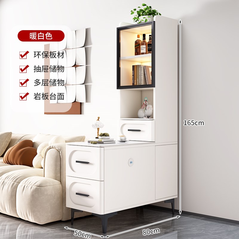 沙发边柜侧边柜家用小茶台茶桌置物架简约高级客厅U旁边高茶几柜