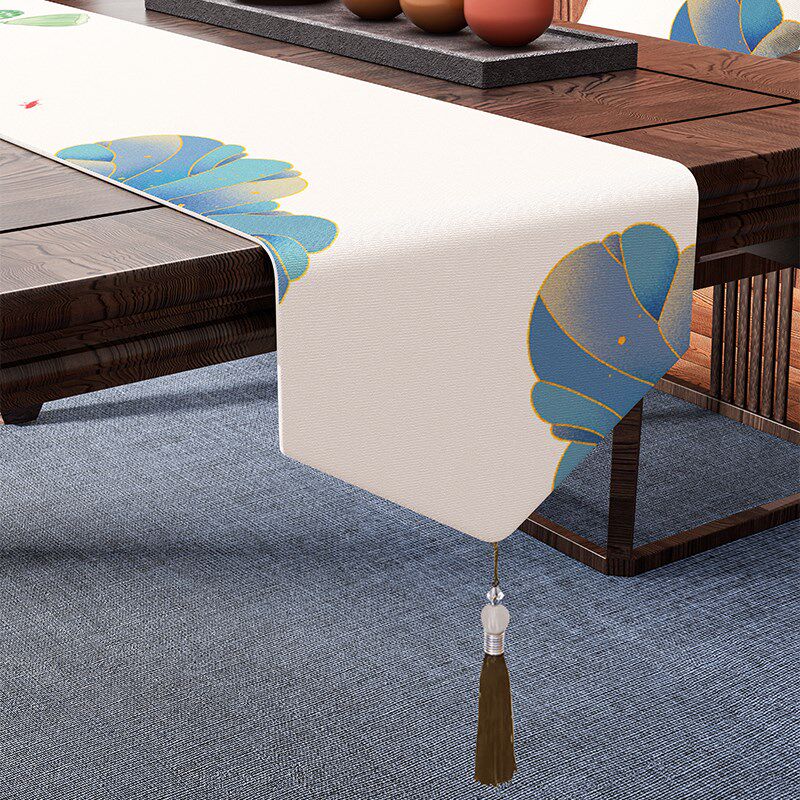 桌旗轻奢高端新中式禅意茶席茶y旗防水餐桌旗布茶台茶几布桌布床