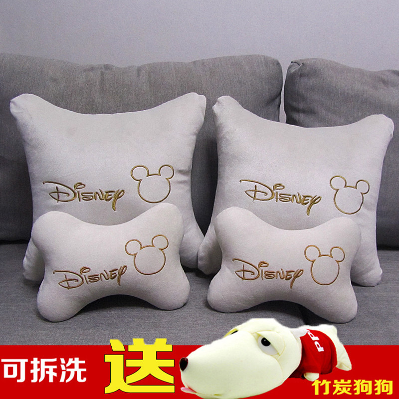 汽车头枕护颈枕车用靠枕q一对车载腰靠垫车内抱枕座椅头靠可爱用