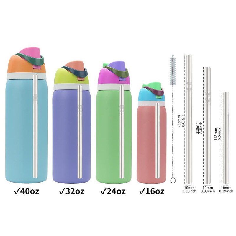 owala吸管替换10mm适配Owala水杯E24oz/32oz不锈钢吸管重覆使用