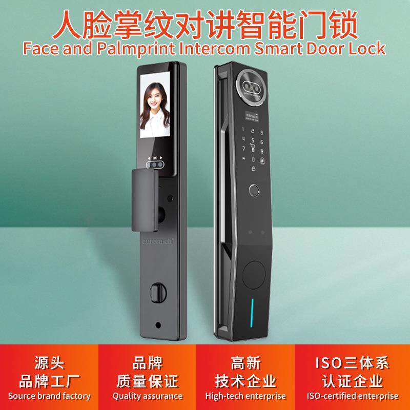 指纹锁密码锁人脸系统识别智能锁带钥匙球形可视对讲远程解释