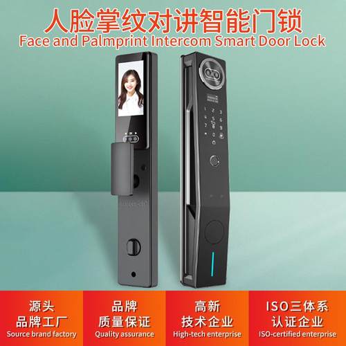 指纹锁密码锁人脸系统识别智能锁带钥匙球形可视对讲远程解释