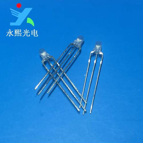 led直插灯珠3mm红绿双色发光二极管F3红普绿共阳雾状