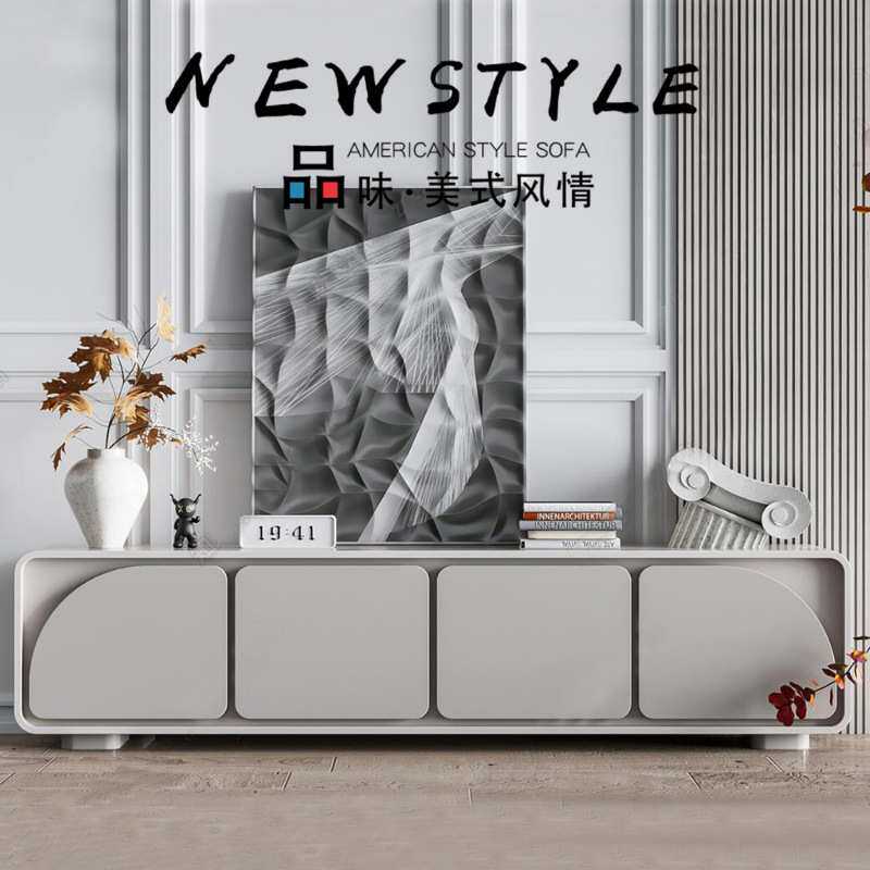 灰色钢琴烤漆电视柜创意个性视听柜现代简约弧形地柜客厅柜包邮