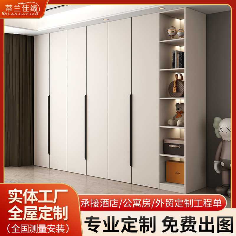 实木多层板衣柜定制现代简约卧室家用一门到顶开平门收纳大衣橱