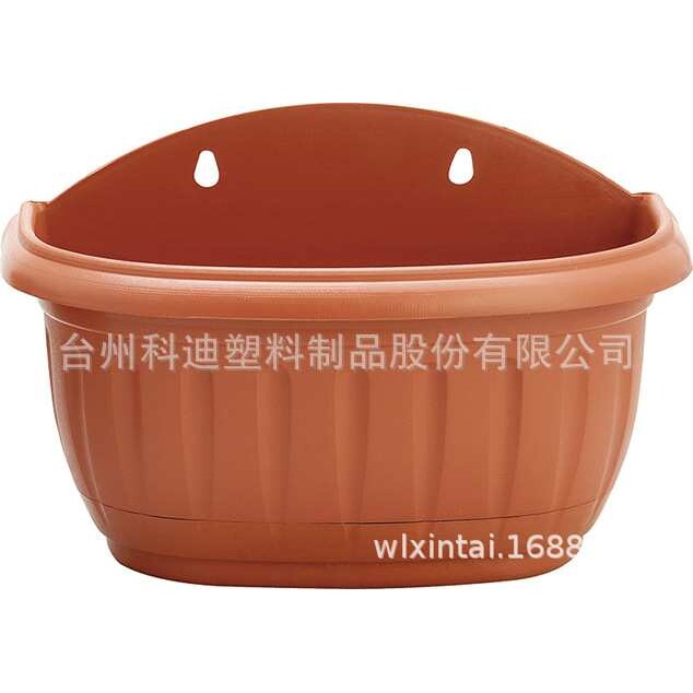 外贸工厂直销KD8007半圆壁挂塑料花盆容器