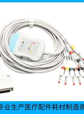 适用摩托拉MORTARA ELI 100十导联心电图机导联线4.0mm心电图导线