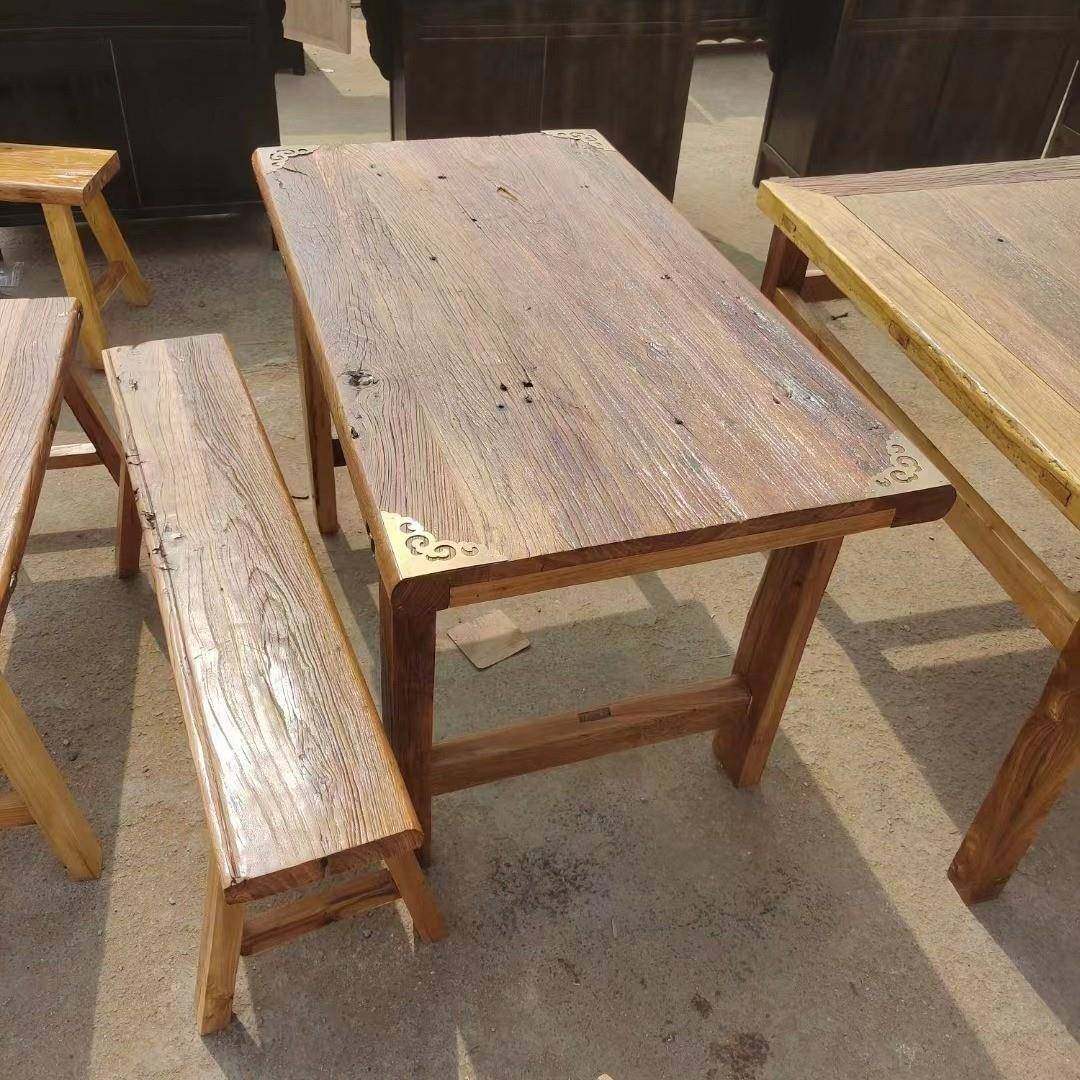 老榆木民宿茶板桌复古餐厅家居客厅八仙桌餐桌椅风化门板桌,电子元器件市场,其它元器件,淘宝优惠券,粉丝福利购,淘宝优惠卷