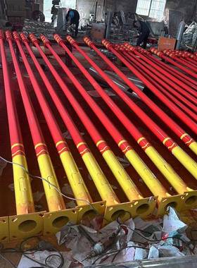 【折扣价】新款led照明红色5单臂双头6大功率8太阳能路灯10米杆回