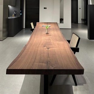 美国北美黑胡桃木大板茶桌fas级书桌办公桌黑R檀禅意茶台定制家具