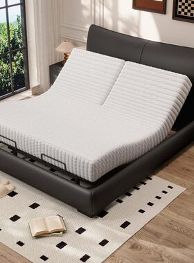 黑色床重力零分体式不电动夫妻打扰智能多功能全自动0真皮床互5