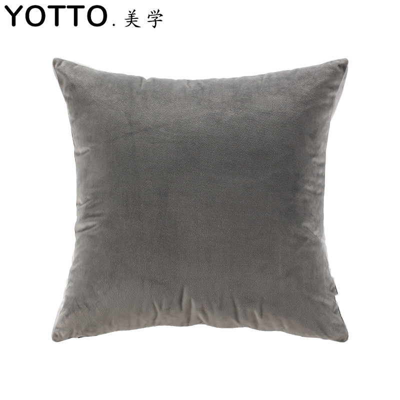 北欧灰色天鹅绒抱枕客厅r沙发靠枕靠垫床上大靠垫抱枕套不含芯定