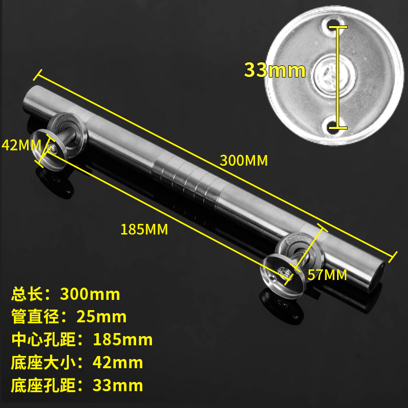 不锈钢304明装拉手双t开木门简约把手加厚不锈钢大门木门拉手