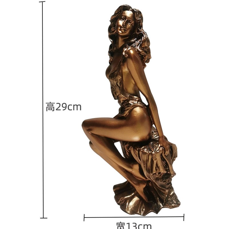 古铜色人物d装饰艺术品树脂摆件电视柜酒柜摆设中式摆设雕塑工艺